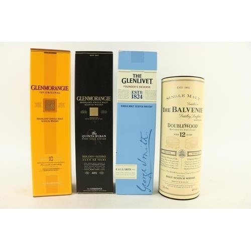 408 - Whiskey: [Scotch] The Glenlivet Founder Reserve single malt Scotch Whiskey (boxed); The Balvenie 12 ... 