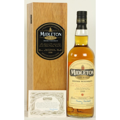 416 - Whiskey:  A bottle of 1998 Midleton very rare Irish Whiskey, signed by Barry Crockett, No. 029954 wi... 
