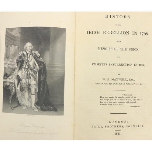 11 - Fine Binding: 1798: Maxwell (W.H.) History of the Irish Rebellion in 1798, 8vo Lond 1845. First Edn.... 