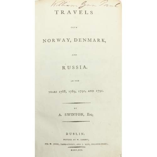 30 - Travel:  Swinton (A.)  Travels into Norway, Denmark and Russia in the Years 1788, 1789, 1790, and 17... 