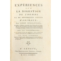 Medical:  Spallanzani (L'Abbé) and Senebier (Jean) trans. Experiences Sur La Digestion de L'Homme et... 