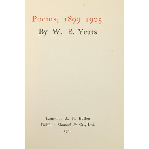 35 - Yeats (W.B.)  Poems 1899-1905, and Poems-Second Series, 2 vols. 8vo Lond. (A.H. Bulle... 