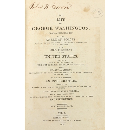 47 - Marshall (John) The Life of George Washington, Commander in Chief of the American Forces,5 vols roy ... 