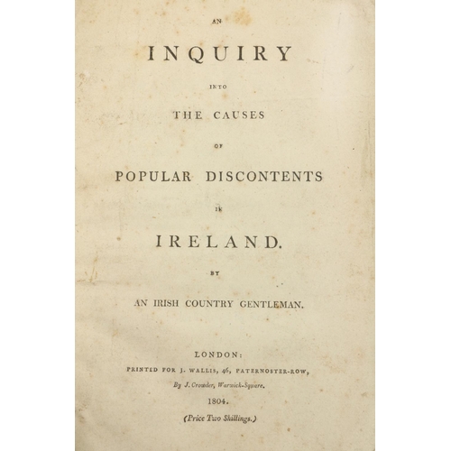 70 - [Parnell (Wm.)] 'An Irish Country Gentleman,' An Inquiry into the Causes of Popular Discontents in I... 