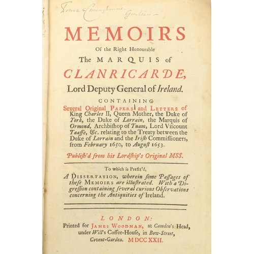 72 - Clanricarde - Memoirs of the Right Honourable The Marquis of Clanricarde, Lord Deputy General of Ire... 