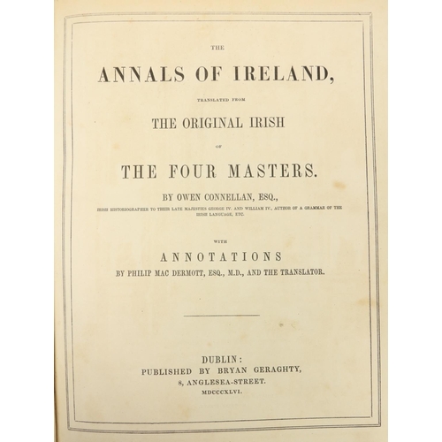 86 - Connellan (Owen) The Annals of Ireland, ... The Original Irish of The Four Masters. Lg. 4to Dub... 