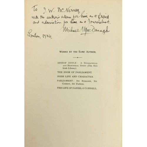 38 - Curtis (Ed.) A History of Ireland, L. 1950. Signed by Séan McEntee, Denis Ireland, Gerald Boland, Ma... 