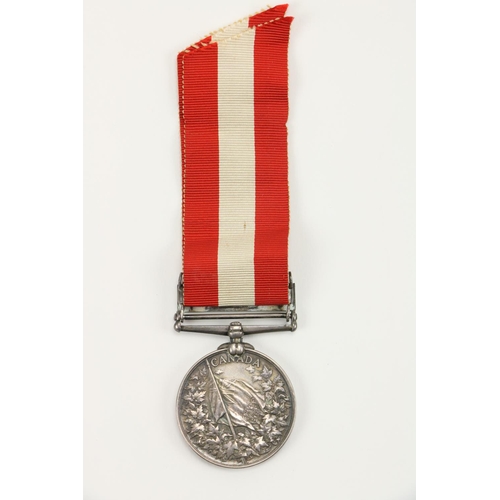 601 - Medal: A rare 19th Century Fenian Raid 1870 silvered Medal awarded to 'Pte. D. Magee, 43rd Brigade,'... 