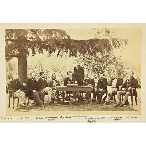 618 - Original Photograph: Lord Mayo in India, A group photo with nine men seated with Lord Mayo incl... 