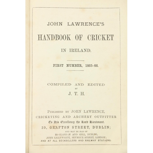 627 - Very Rare First IssueIrish Cricket: Lawrence (John) Handbook of Cricket in Ireland, Sm. 8vo Dublin (... 