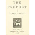Inscribed by the AuthorKibran (Kahlil) The Prophet, 12mo, New York, (Alfred A. Knopf) 1927, Pocket E... 
