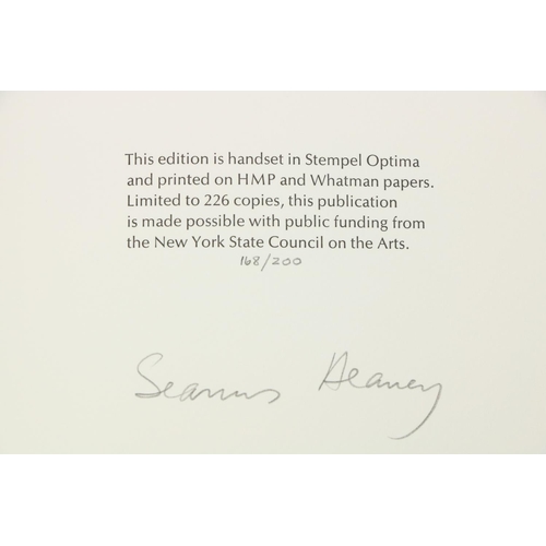 712 - All Signed by Author Heaney (Seamus) Verses for A Fordham Commencement, folio N. York (Nadja) 1984. ... 