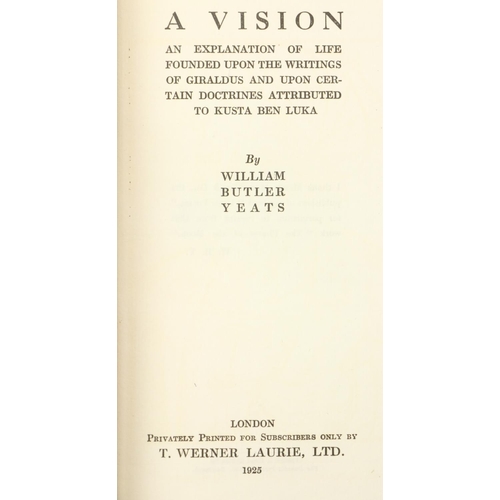 790 - Signed by W.B. YeatsYeats (W.B.) A Vision, An Explanation of Life..., 8vo, L. (T. Werner Laurie Ltd.... 