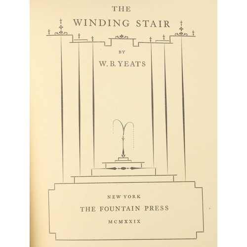 791 - Signed by W.B. YeatsYeats (W.B.) The Winding Stair, 8vo, N.Y. (The Fountain Press) 1929, Signed Lim.... 