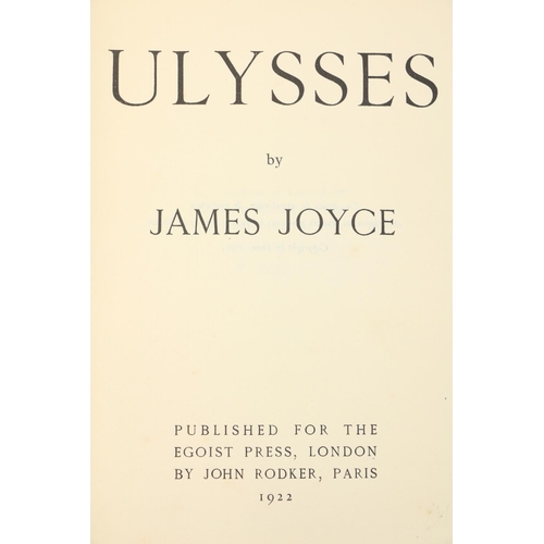 817 - First English EditionJoyce (James) Ulysses, 4to, L. (Egoist Press by John Rodker) 1922, Fi... 