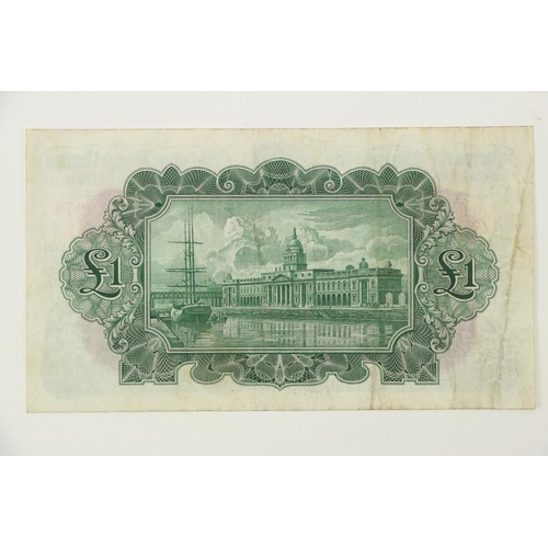 1064 - Currency Commission Consolidated Bank Note:   Ploughman £1 (one pound)  The National Bank, No. 42NA0... 