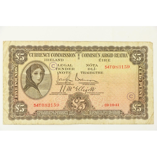 1068 - Currency Commission - Ireland Legal Tender: Note: £5 (Five) 