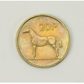 Rare Irish 20 Pence Trial PieceIrish Coin: A rare 1985 Twenty Pence Trial Piece Coin, the obverse wi... 
