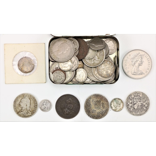 1112 - Coins: English & American etc., a large Bundle of silver and nickel Coins from Queen Victoria to... 