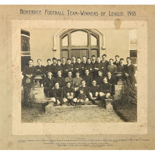 1120 - G.A.A.:  Photograph, Football 1918, Boherbee Football Team - Winners of League 1918, with printed na... 