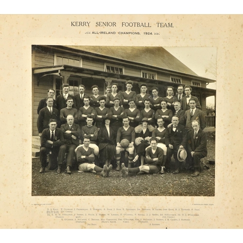 1122 - G.A.A.: Photograph, Kerry Senior Football Team - All-Ireland Champions 1924, with printed names, by ... 