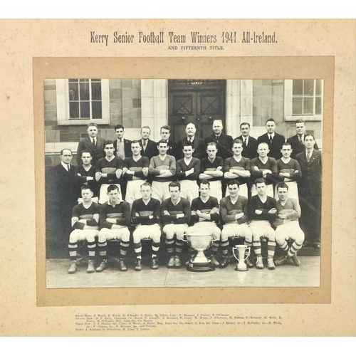 1124 - G.A.A.:  Photograph, Kerry Senior Football Team Winners, 1941 All-Ireland and Fifteenth Title, with ... 