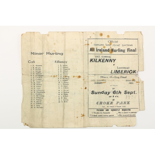 1125 - 1936 All-Ireland Hurling FinalG.A.A.: Programme, Hurling 1936, All-Ireland Final, Kilkenny v. Limeri...
