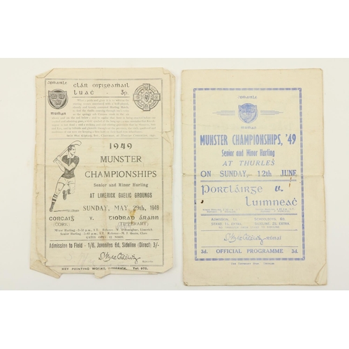 1131 - G.A.A., Programmes, Hurling (Munster) 1940's, Official Programmes to include:* Cork v. Tipperary at ... 