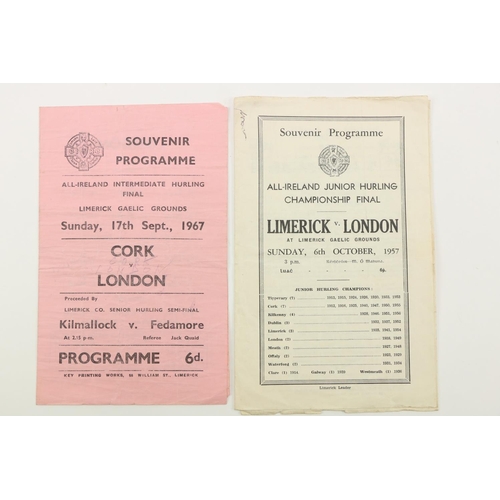 1132 - G.A.A.:  Programmes, Hurling [1950's / 60's] All-Ireland Junior Hurling Championship Final, Sou... 