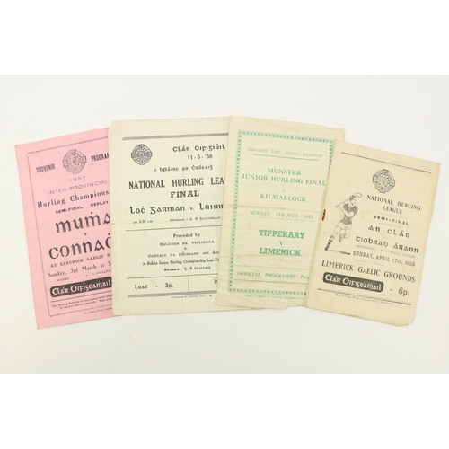 1137 - G.A.A.: Programmes: Hurling [1950's] a collection of four Official Match Programmes to include:* Mun... 