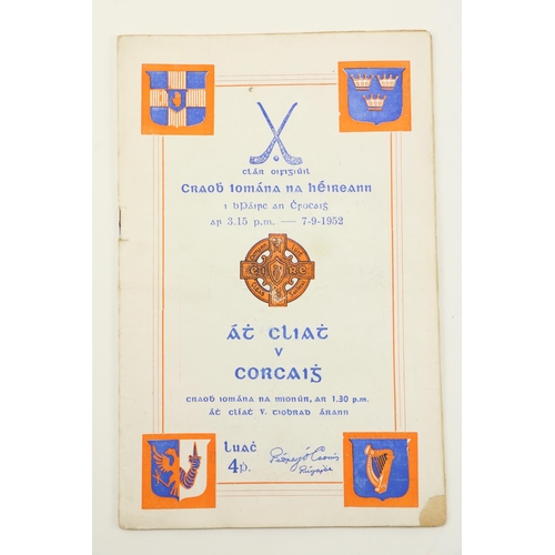 1139 - 1952 All-Ireland Hurling FinalG.A.A. Programme 1952, Craobh Iomana na hEireann ibPairc an Chrocaigh ... 