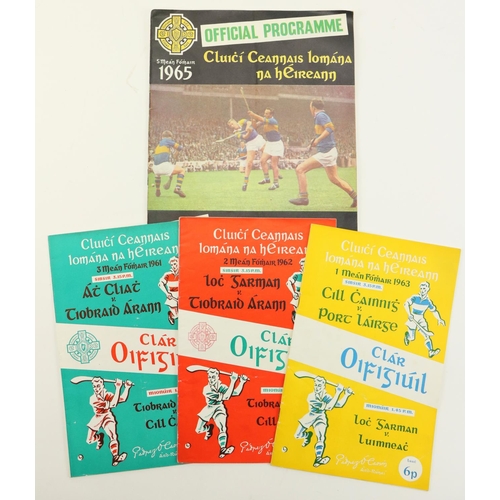 1151 - GA.A.: Hurling [1961-65]  Four Official Match Programmes for All-Ireland Finals to inlcude:* 19... 