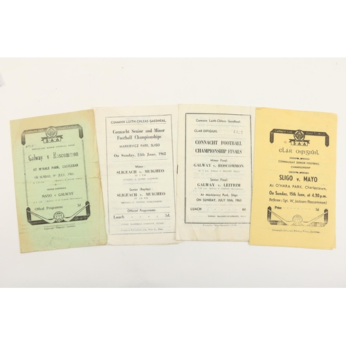 1156 - G.A.A.: Football - Connaught, 1950's & 60's  A collection of four Official Match Programmes to i... 