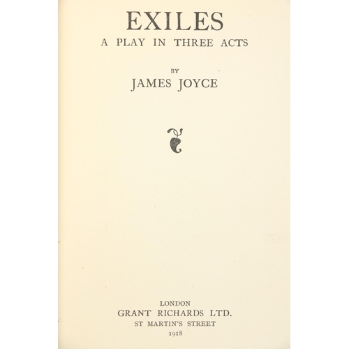 753 - Joyce (James) Exiles, A Play in Three Acts, 8vo L. (Grant Richards Ltd.) 1918, First Edn.,... 