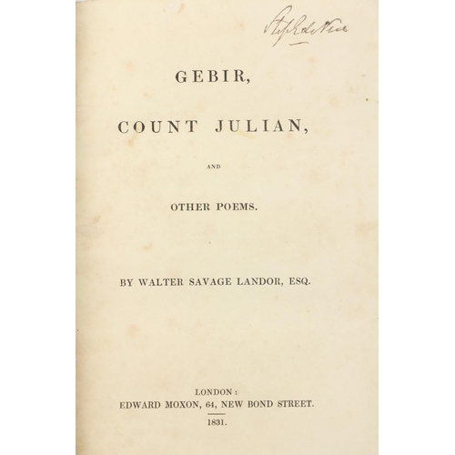 770 - Stephen de Vere's CopySovege Landor (Walter) Gabir, Count Julian, and other Poems, 8vo Lon... 