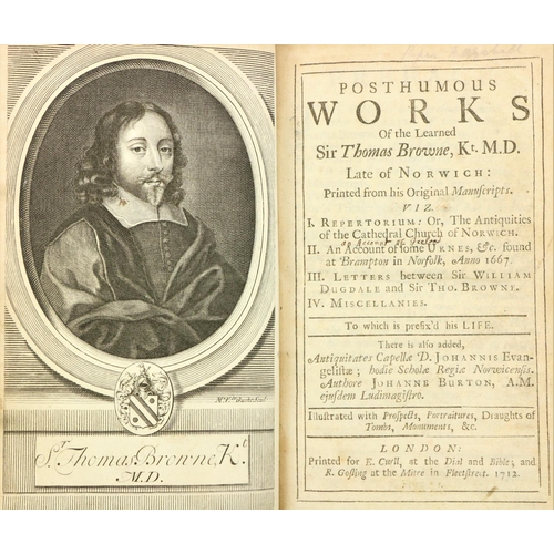 782 - Browne - Posthumous Works of the Learned Sir Thomas Browne, Kt. M.D. Late of Norwich, 8vo ... 