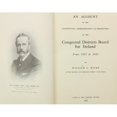 784 - Micks (Wm. L.) An Account of the .. Congested Districts Board for Ireland from 1891 to 1923, ro... 