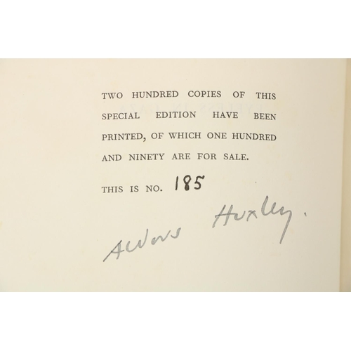 796 - Signed by Aldous HuxleyHuxley (Aldous) Eyeless in Gaza, thick 8vo, L. (Chatto & Windus) 193... 