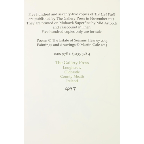 814 - Heaney (S.) The Last Walk, 8vo Meath Gallery Press 2013, First Edn., Limited 497 (500... 