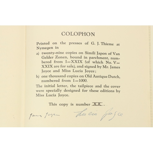 816 - Signed by James & Lucia JoyceA Cosmological Fairytale of Dublin Joyce (James) The Mime of Mick, ... 