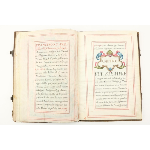 826 - In Fine Contemporary Mexican BindingManuscript: Castro y Lopez, Certificacion de Armas de los A... 