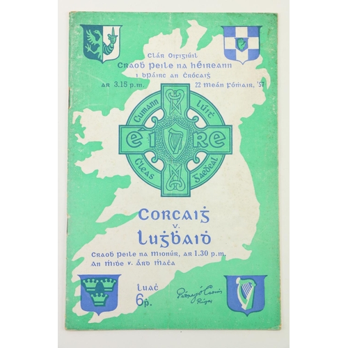 1166 - Cork v. Louth, 1957G.A.A.: Football, 1957, Clár Oifigiúil Craobh Peile na hEireann, Croke Park, Cork... 