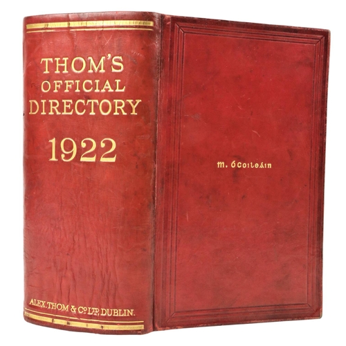 585 - Michael Collins' Personal CopyCollins (Michael) His Personal Copy of Thom's Official Directory, 1922... 