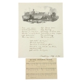 Russian Imperial Hymn.  A postcard (unused) bearing the music and words in French and Russian of the... 