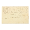 From Joyce, ‘Saluti Cordiale’Joyce (James).  Autograph signed Note on reverse of his calling card, i... 