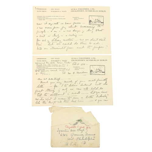 691 - Yeats (Elizabeth C.), Manager, Cuala Press. A good ALS, 4 pp (two sheets) on headed Cuala paper, Oct... 