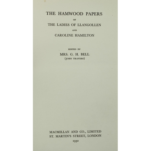 132 - Kilkenny interest: Bell (Mrs. G.H.) The Hamwood Papers or The Ladies of Llangollen and Caroline Hami... 