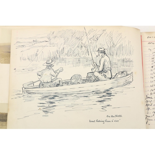 150 - Records of Day Family RecordsFishing & Shooting Scrapbook:  A very good oblong folio late 19th C... 