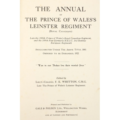 153 - Military:  Whitton (Lt. Col. F.E.)ed. The Leinster Regimental Annual, 1921 - 22, roy 8vo Aldershot 1... 