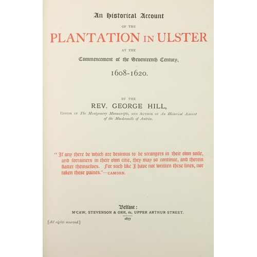 154 - Hill (Rev. George) The Montgomery Manuscripts: (1603-1706) Compiled from Family Papers, Vol. I 4to B... 